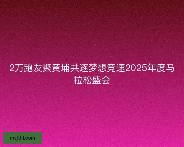 2万跑友聚黄埔共逐梦想竞速2025年度马拉松盛会